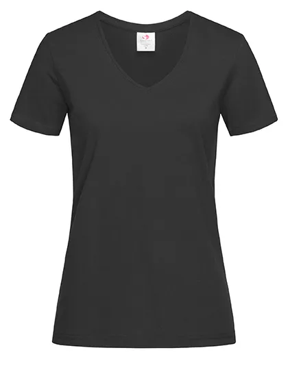 Dames T-shirt V Hals Stedman Classic-T ST2700 in Dames T-shirt V Hals Stedman Classic-T ST2700 - Black Opal