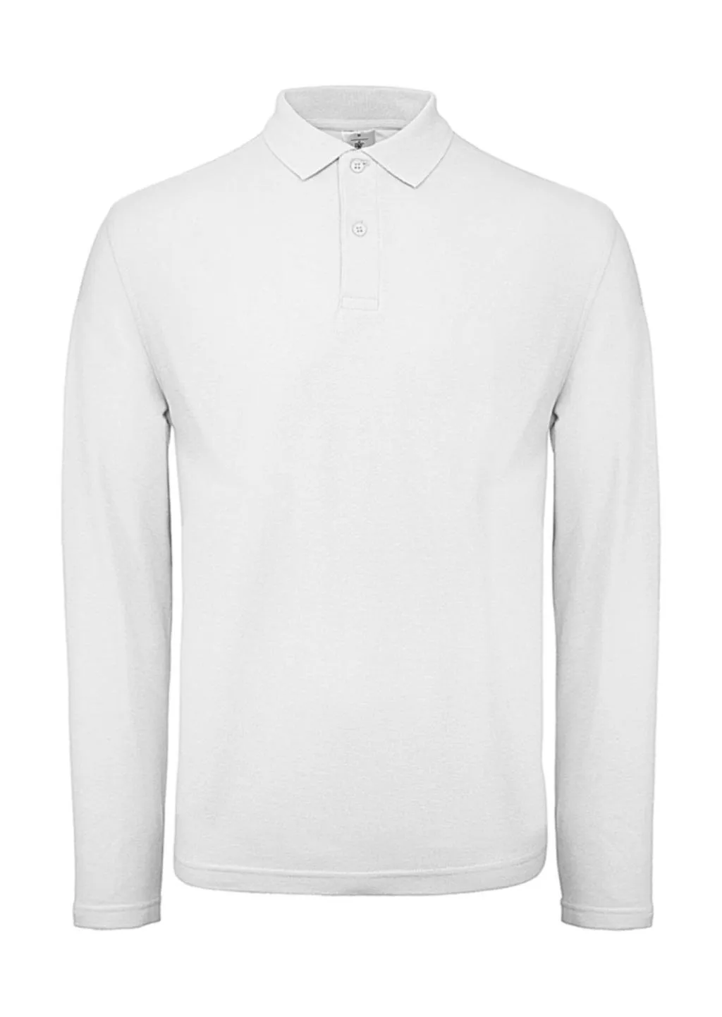 Heren Polo Lange Mouw B&C ID.001 in Heren Polo Lange Mouw B&C ID.001 White
