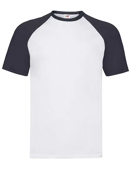 Baseball T-shirt Fruit of the Loom 61-026-0 in Baseball T-shirt Fruit of the Loom 61-026-0 - White/Deep Navy