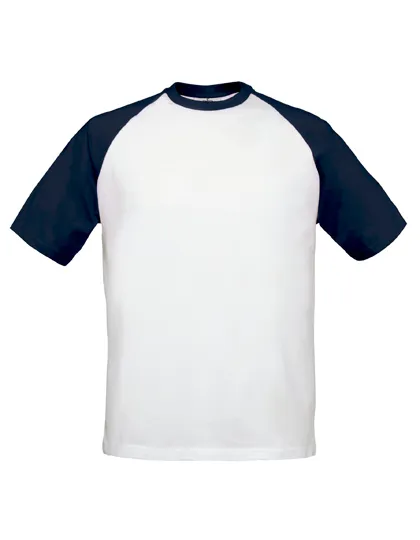 Baseball T-shirt B&C TU020 in Baseball T-shirt B&C TU020 - White/Navy