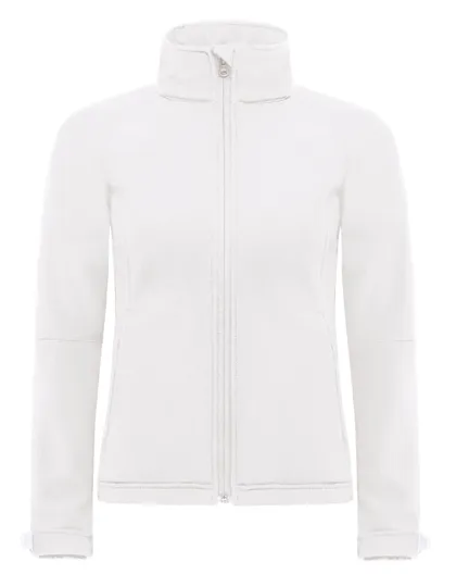 Dames Softshell Jas Hoodie B&C JW937 in Dames Softshell Jas Hoodie B&C JW937 wit