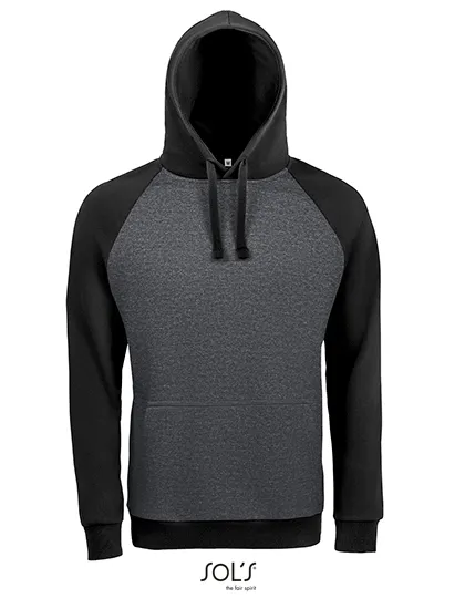 Heren Hooded Sweater Sols Seattle 02998 in Heren Hooded Sweater Sols Seattle 02998 Charcoal Grey Melange-Zwart