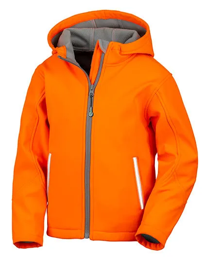 Softshell Kinder Jas Hooded Result R224J in Softshell Kinder Jas Hooded Result R224J Neon Oranje