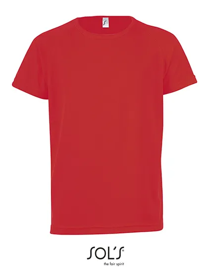 Kinder Sportshirt Raglan Sols 01166 in Kinder Sportshirt Raglan Sols 01166 - Red