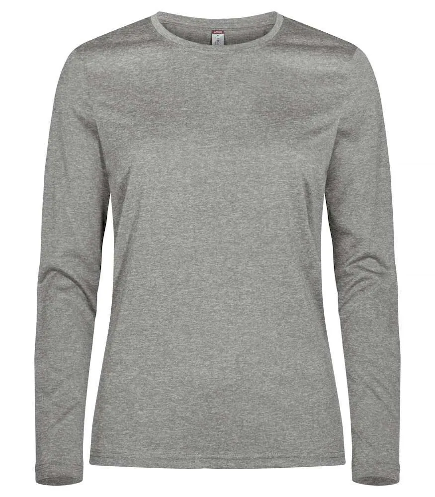 Dames T-shirt Lange Mouw Clique Basic 029041 in Dames T-shirt Lange Mouw Clique Basic 029041 - Grijsmelange