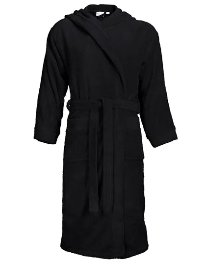 Badjas Hoodie The One Towelling T1-BH in Badjas Hoodie The One Towelling T1-BH Zwart