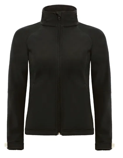Dames Softshell Jas Hoodie B&C JW937 in Dames Softshell Jas Hoodie B&C JW937 zwart