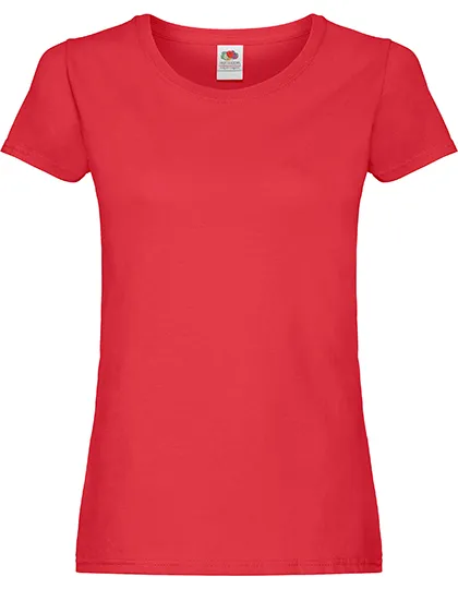 Goedkope Dames T-shirt Fruit of the Loom Lady fit 61-420-0 in Goedkope Dames T-shirt Fruit of the Loom Lady fit 61-420-0 - Red