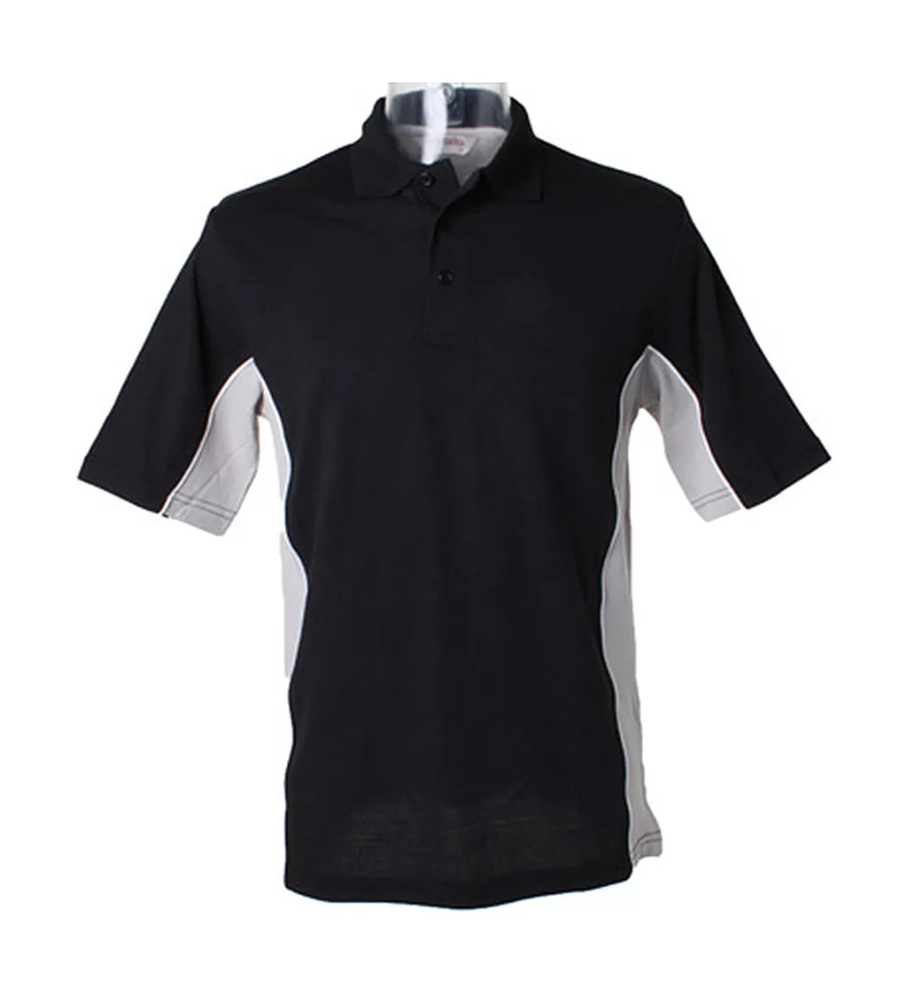 Heren Poloshirt Track Kustom Kit KK475 in Heren Poloshirt Track Kustom Kit KK475 zwart-grijs-wit