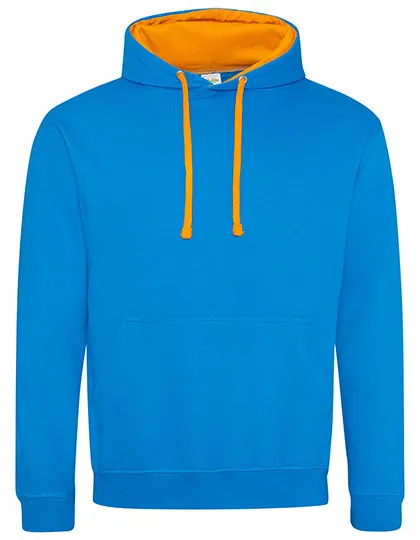 Heren Hoodie AWDis varsity JH003 in Heren Hoodie AWDis varsity JH003 - Sapphire Blue-Orange Crush