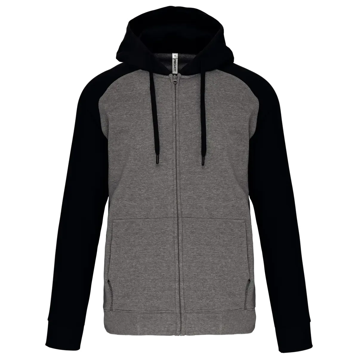 Baseball Hoodie Proact PA380 in Baseball Hoodie Proact PA380 GREY HEATHER-BLACK