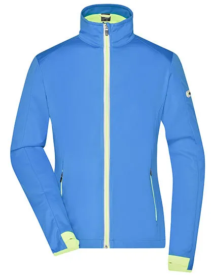 Dames Sport Softshell jas Daiber JN1125 in Dames Sport Softshell jas Daiber JN1125 Bright Blue-Brigt Yellow