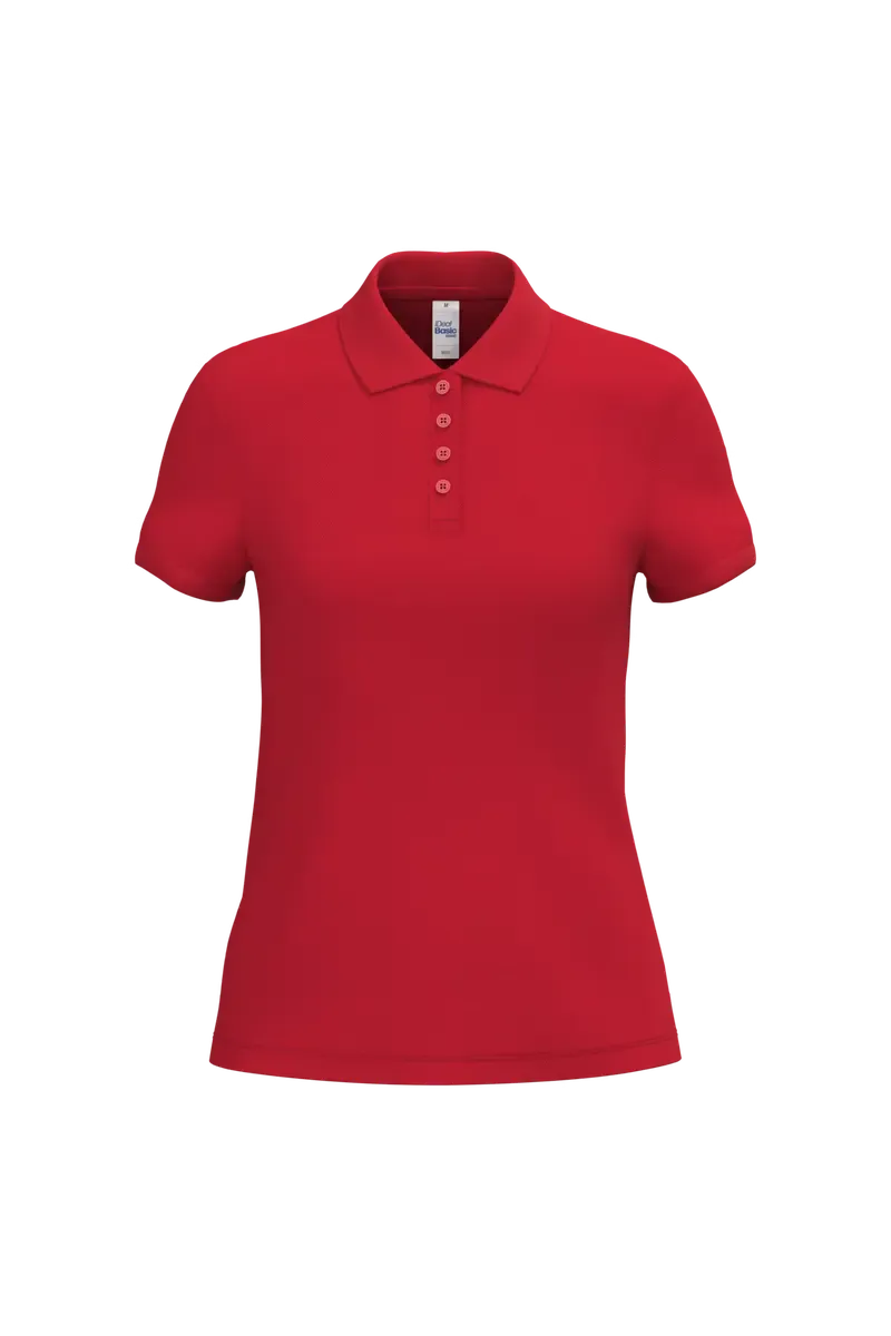 Dames Polo iDeal Basic Brand in Dames Polo iDeal Basic Brand rood