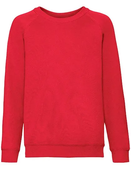 Kinder Sweater Classic Raglan Fruit of the Loom 62-039-0 in Rood