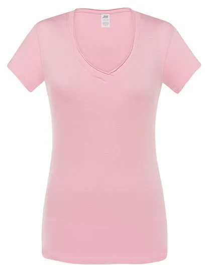 Dames T-shirt V hals JHK Sicilia TSULSCL in Dames T-shirt V hals JHK Sicilia TSULSCL - Pink
