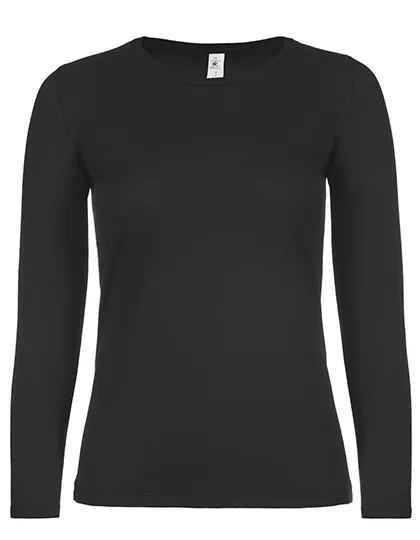 Dames T-shirt Lange Mouw B&C TW06T in Dames T-shirt Lange Mouw B&C TW06T - Black