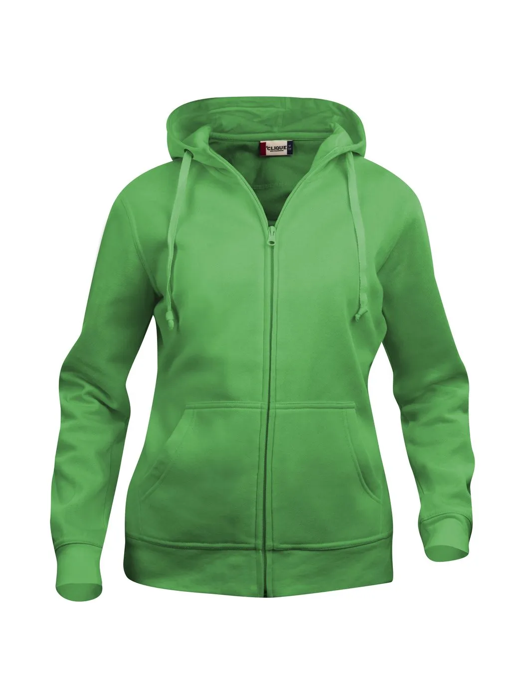 Dames Hoodie basic Full Zip Clique 021035 in Dames Hoodie Basic Full Zip Clique 021035 appel-groen
