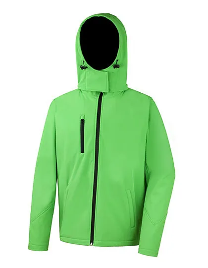 Heren Softshell Jas hoodie Result R230M in Heren Softshell Jas hoodie Result R230M vivid-green-black
