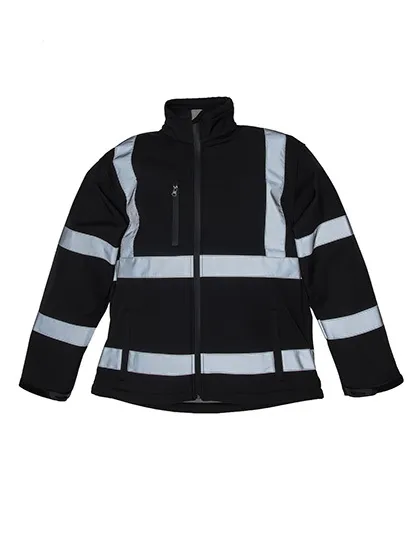 Softshell Jas High Visibility Yoko HVK09 in Softshell Jas High Visibility Yoko HVK09 Zwart