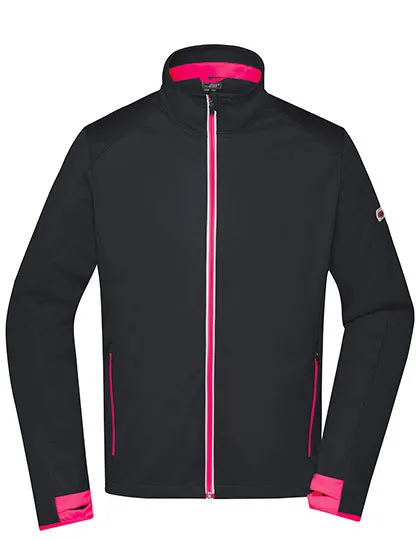 Heren Sport Softshell Jas Daiber JN1126 in Heren Sport Softshell Jas Daiber JN1126 Zwart Licht Rood
