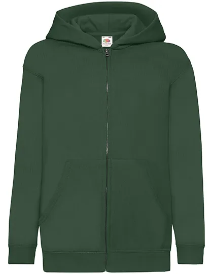 Kinder Hoodie full zip Fruit of the Loom 62-045-0 in Kinder Hoodie full zip Fruit of the Loom 62-045-0 Bottle Green