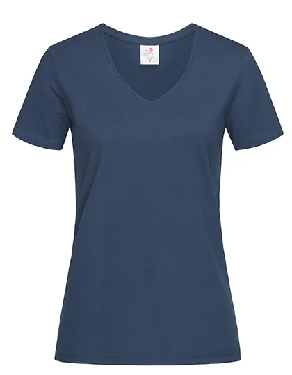 Dames T-shirt V Hals Stedman Classic-T ST2700 in Dames T-shirt V Hals Stedman Classic-T ST2700 - Navy Blue