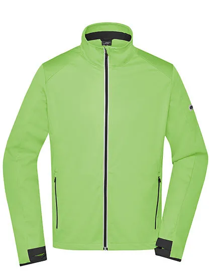 Heren Sport Softshell Jas Daiber JN1126 in Heren Sport Softshell Jas Daiber JN1126 Bright Green-Zwart