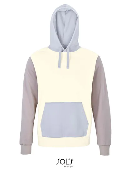 Heren Hooded Sweater Sols Collins 03818 in Heren Hooded Sweater Sols Collins 03818 naturel-Creamy Blue-Light Grey