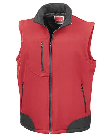 Heren Softshell Bodywarmer Result R123X in Heren Softshell Bodywarmer Result R123X Red-Black