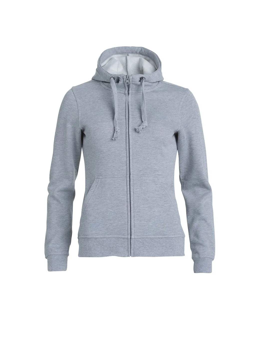 Dames Hoodie basic Full Zip Clique 021035 in Dames Hoodie Basic Full Zip Clique 021035 Grijs-melange