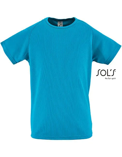 Kinder Sportshirt Raglan Sols 01166 in Kinder Sportshirt Raglan Sols 01166 - Aqua