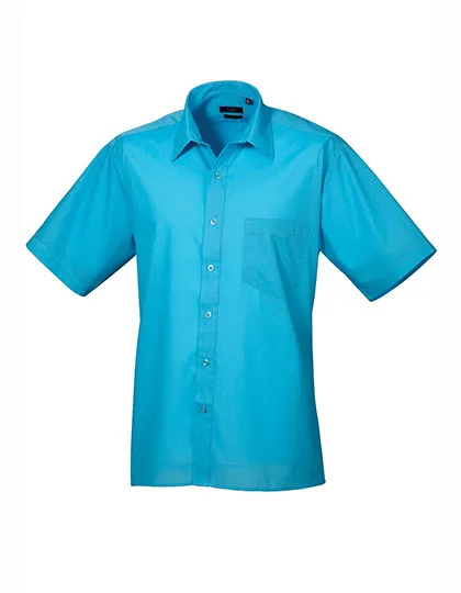 Overhemd korte mouw Popeline premier PR202 in overhemd korte mouw Popeline premier PR202 turquoise