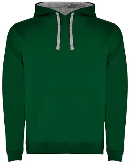 Heren Hooded Sweater Urban Rolly SU1067 in Heren Hooded Sweater Urban Rolly SU1067 Bottle Green-Heather Grey