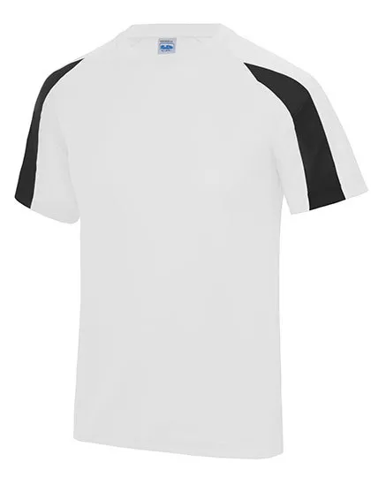 Kinder Sportshirt Contrast AWDis JC003J in Kinder Sportshirt Contrast AWDis JC003J - Arctic White/Jet Black
