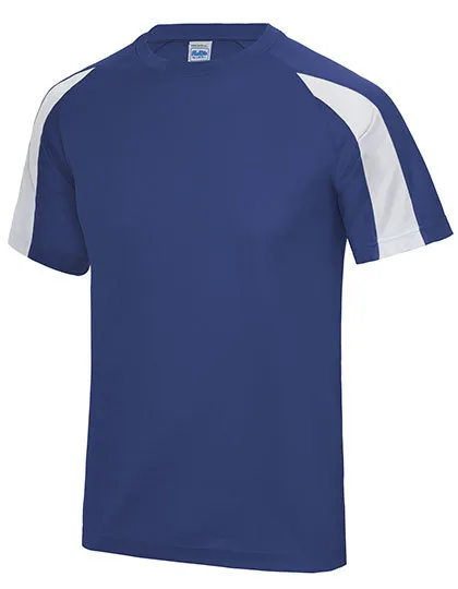 Kinder Sportshirt Contrast AWDis JC003J in Kinder Sportshirt Contrast AWDis JC003J - Royal Blue/Arctic White
