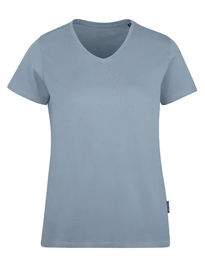 Dames T-shirt V HRM Luxury V-Neck Tees 202 in Dames T-shirt V HRM Luxury V-Neck Tees 202 - Sky Blue
