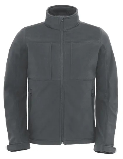 Heren Softshell Jas B&C Hoodie JM950 in dark grey