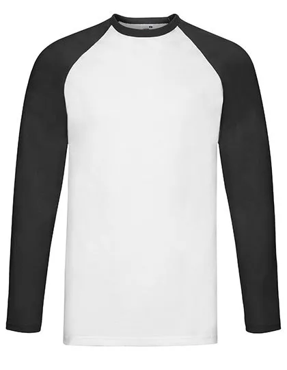 Baseball T-shirts lange mouw Fruit of the Loom 61-028-0 in Baseball T-shirts lange mouw Fruit of the Loom 61-028-0 -	White/Black