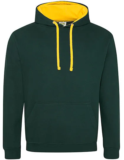 Heren Hoodie AWDis varsity JH003 in Heren Hoodie AWDis varsity JH003 - Forest Green-Gold