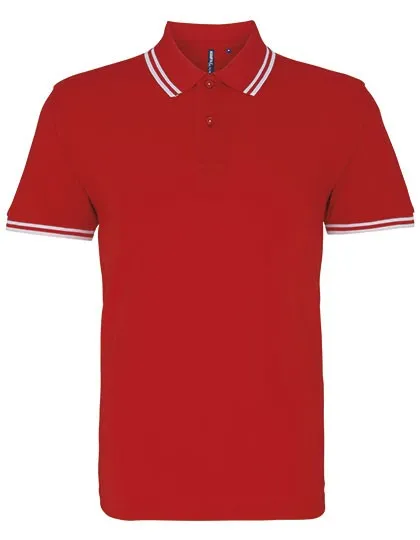 Heren Polo Asquith & Fox Classic Fit Tipped AQ011 in Heren Polo Asquith & Fox Classic Fit Tipped Rood-wit