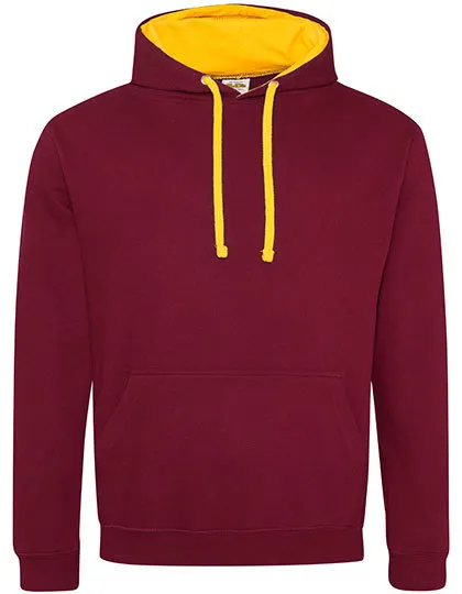 Heren Hoodie AWDis varsity JH003 in Heren Hoodie AWDis varsity JH003 - Burgundy-Gold