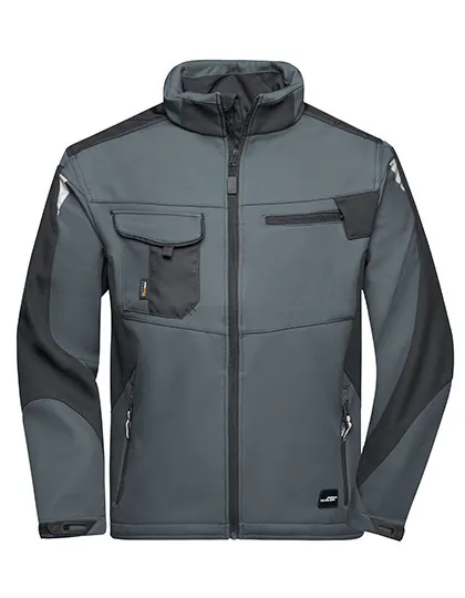 Heren Werk Softshell Jas Daiber JN844 in Heren Werk Softshell Jas Daiber JN844 Carbon-Zwart