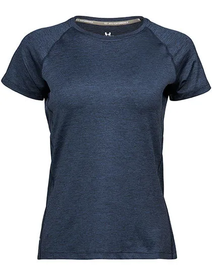 Dames Sportshirt Tee Jays 7021 in Dames Sportshirt Tee Jays 7021 - Navy Melange