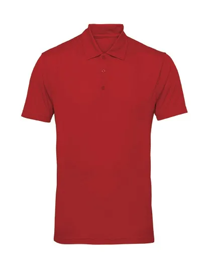 Heren Sport Polo TriDri Panelled scherpe prijzen in Fire Red