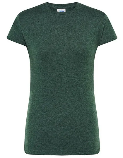 Goedkope Dames T-shirt JHK Regular Comfort TSRLCMF in Goedkope Dames T-shirt JHK Regular Comfort TSRLCMF - Bottle Green Heather