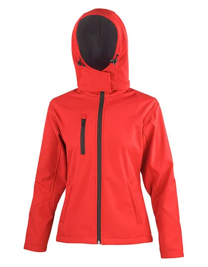Dames Softshell Jas Hoodie Result R230F in Dames Softshell Jas Hoodie Result R230F red-black