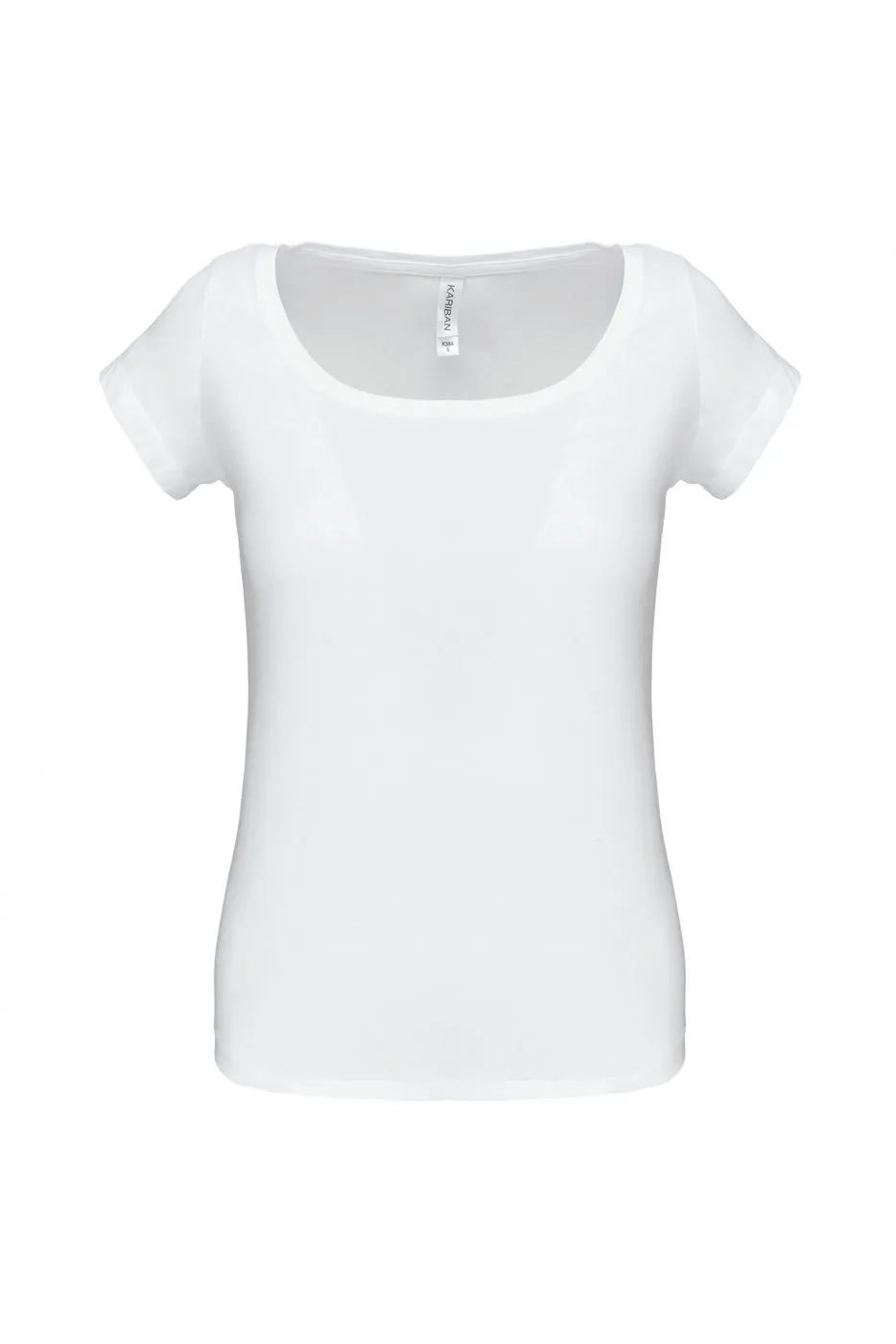 Dames T-shirt Boothals Kariban K384 in WHITE