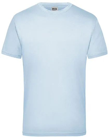 Heren T-shirt James & Nicholson Workwear-T JN800 in Licht Blauw