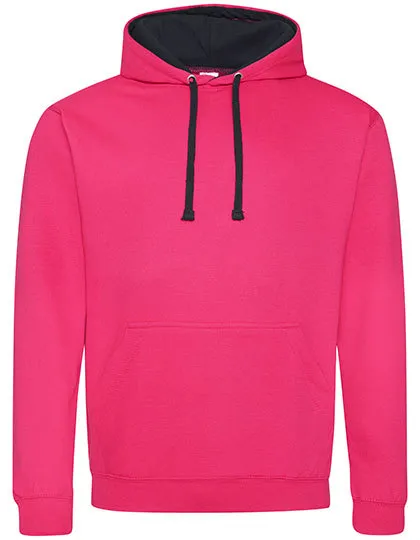 Heren Hoodie AWDis varsity JH003 in Heren Hoodie AWDis varsity JH003 - Hot Pink-French Navy