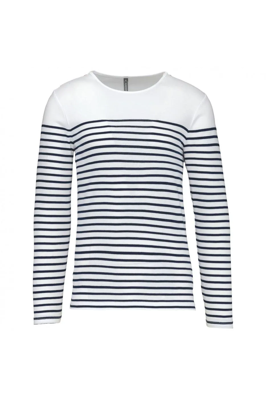 Heren T-shirt lange mouw gestreept Kariban K366 productfoto